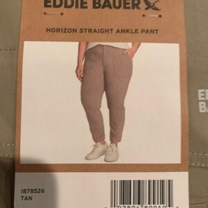 NEW Eddie Bauer Horizon Straight Ankle Pants Women's Size 16 Tan
